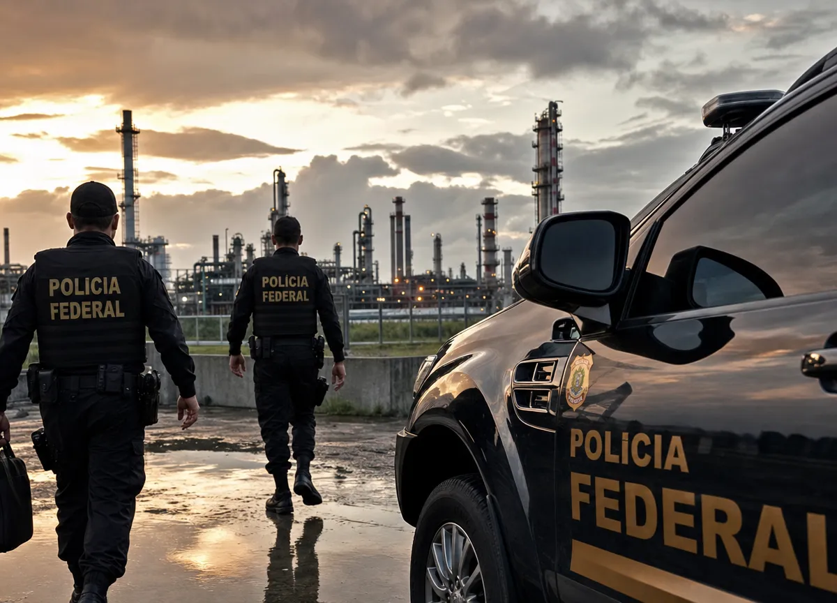 Fachada de prédio da Polícia Federal com viatura estacionada em frente